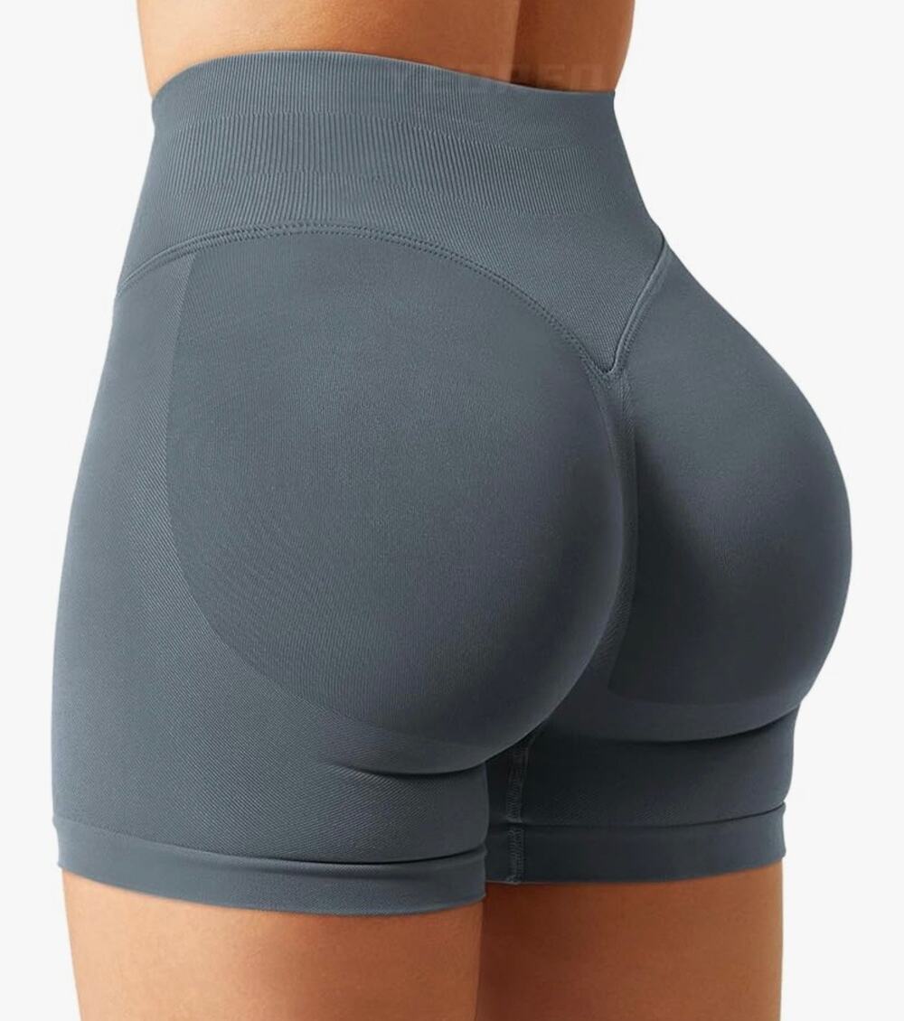Workout Gym Impact Shorts Hidden Scrunch Butt Lifting 3.6" Seamless Shorts M